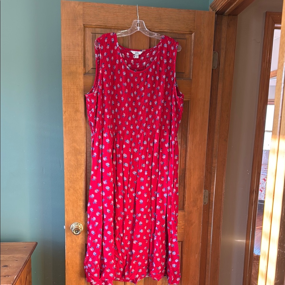 Floral Red Sleeveless Dress, never worn